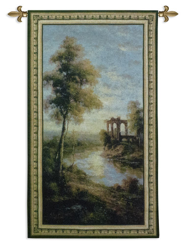 Ancient Ruins I by Nigel Pierce | Woven Tapestry Wall Art Hanging | Tranquil Morning Sunset in Ancient Ruins | 100% Cotton USA Size 53x29 Wall Tapestry