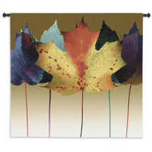 Leaf Dance by Robert Mertens | Woven Tapestry Wall Art Hanging | Colorful Light Warm Tones | 100% Cotton USA Size 53x53 Wall Tapestry