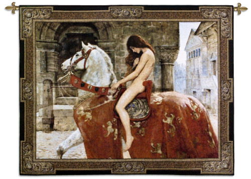 Lady Godiva by John Collier | Woven Tapestry Wall Art Hanging | Medieval Legend Victorian Depiction | 100% Cotton USA Size 53x43 Wall Tapestry