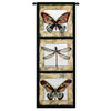 Butterfly Dragonfly I | Woven Tapestry Wall Art Hanging | Butterfly and Dragonfly Panel Art | 100% Cotton USA Size 49x18 Wall Tapestry