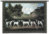Foxhounds in a Landscape by George Stubbs | Woven Tapestry Wall Art Hanging | Five English Hunting Dogs Meet on Field | 100% Cotton USA Size 53x37 Wall Tapestry