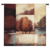 Persimmon Forest by Ivo Stoyanov | Woven Tapestry Wall Art Hanging | Abstract Autumn Forest Landscape Panel Artwork | 100% Cotton USA Size 53x53 Wall Tapestry