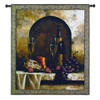Date to Remember by Loran Speck | Woven Tapestry Wall Art Hanging | Wine with Grapes and Cheese Still Life | 100% Cotton USA Size 53x46 Wall Tapestry