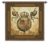 Terra Nova II by Liz Jardine | Woven Tapestry Wall Art Hanging | Old World Crest Regal Crown | 100% Cotton USA Size 53x53 Wall Tapestry