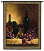 Wine Bottle with Grapes and Walnuts by Loran Speck | Woven Tapestry Wall Art Hanging | Vintage Wine Ensemble Still Life | 100% Cotton USA Size 53x42 Wall Tapestry