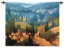 Tuscan Valley View by Philip Craig | Woven Tapestry Wall Art Hanging | Warm Tuscan Landscape with Rolling Hills | 100% Cotton USA Size 53x44 Wall Tapestry