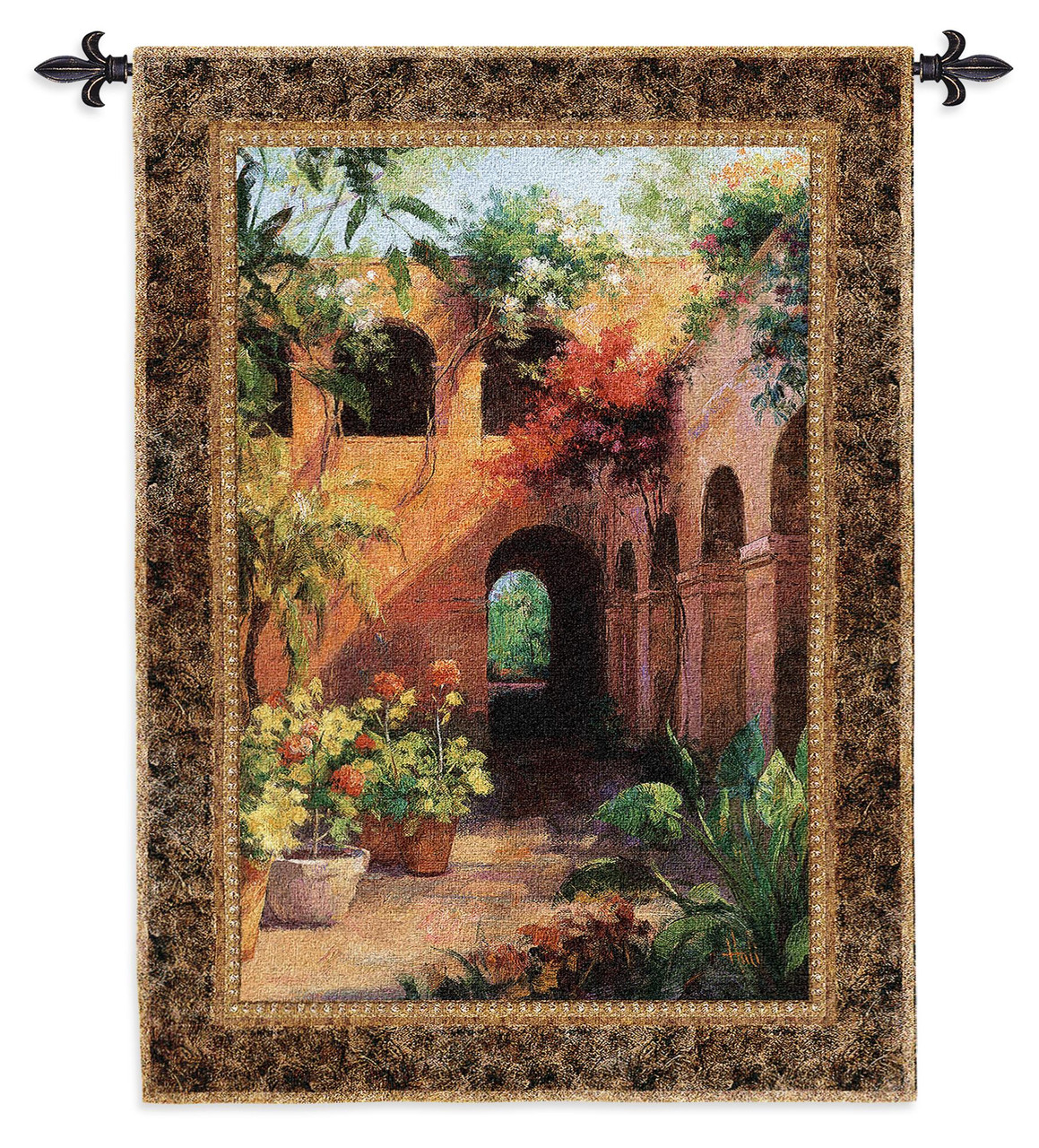 Camino Hermosa Woven Tapestry Wall Art Hanging Hali Adobe Potted