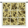 Floral Division Gold | Woven Tapestry Wall Art Hanging | Silhouetted Tropical Birds and Plants Panel Artwork | 100% Cotton USA Size 45x45 Wall Tapestry