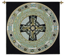 Celtic Mandala | Woven Tapestry Wall Art Hanging | Celtic Knot Tribal Symbols | 100% Cotton USA Size 52x51 Wall Tapestry