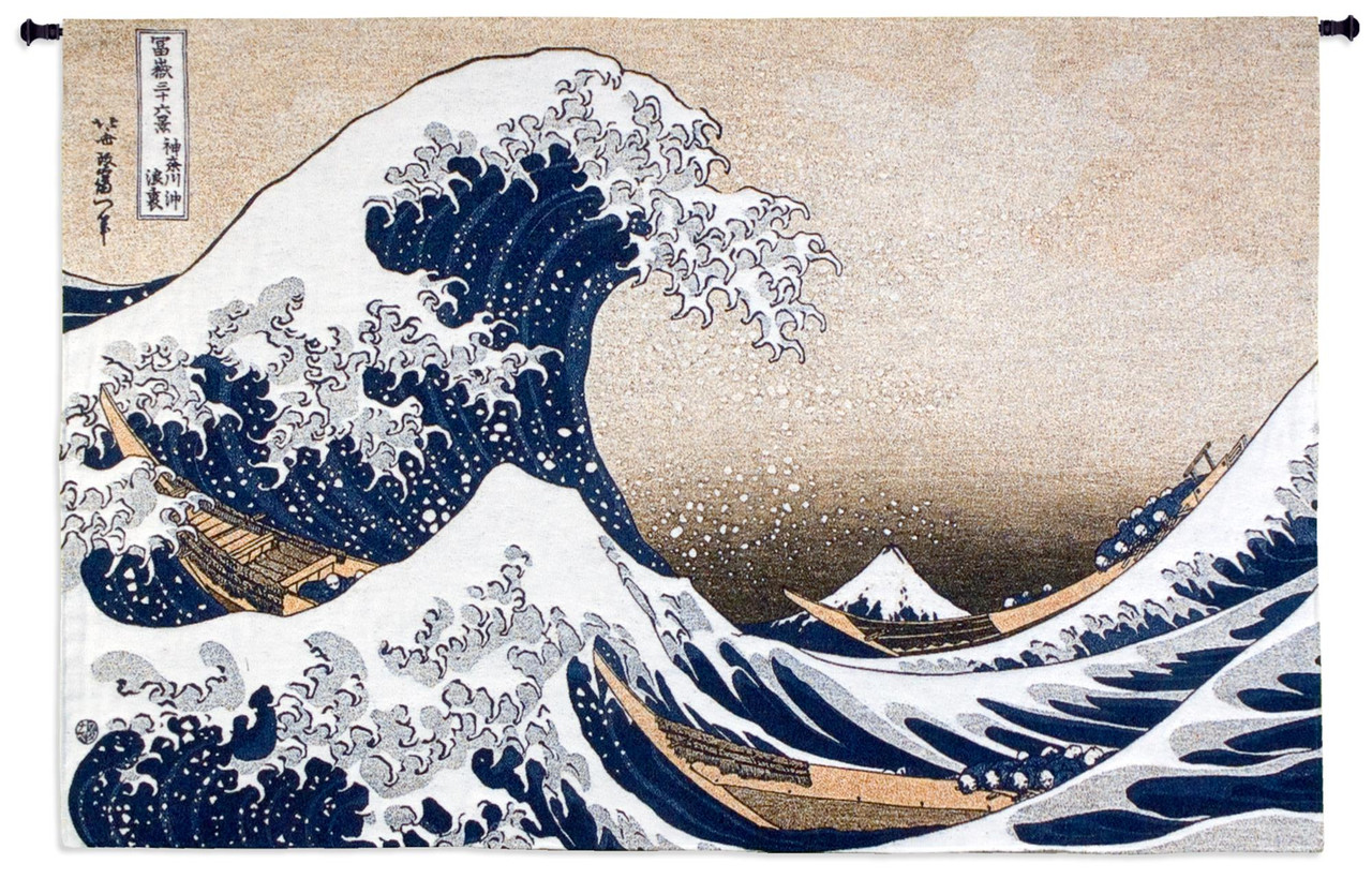 The Great Wave off Kanagawa by Katsushika Hokusai | Woven Tapestry Wall ...