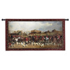 Meet at North Warwick | Woven Tapestry Wall Art Hanging | British Landscape Foxhound Hunting Scene Master Of The Hunt Theme | 100% Cotton USA Size 53x35 Wall Tapestry