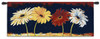 Girls Night Out by Nel Whatmore | Woven Tapestry Wall Art Hanging | Bright Daisies Blooming at Night | 100% Cotton USA Size 53x23 Wall Tapestry