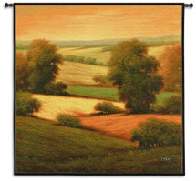 Amber Colors II | Woven Tapestry Wall Art Hanging | Warm Autumn Rolling Hills at Sunset | 100% Cotton USA Size 45x44 Wall Tapestry
