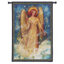 Joy to the World | Woven Tapestry Wall Art Hanging | Cosmic Angel Inspirational Spiritual Painting | 100% Cotton USA Size 53x37 Wall Tapestry