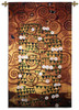Stoclet Frieze Lebensbaum by Gustav Klimt – Stoclet Frieze Series | Woven Tapestry Wall Art Hanging | Abstract Tree of Life Mosaic with Rich Golds | 100% Cotton USA Size 86x52 Wall Tapestry