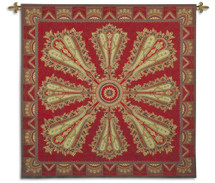 Persia | Woven Tapestry Wall Art Hanging | Stunning Ornate Floral Rug Pattern | 100% Cotton USA Size 53x53 Wall Tapestry