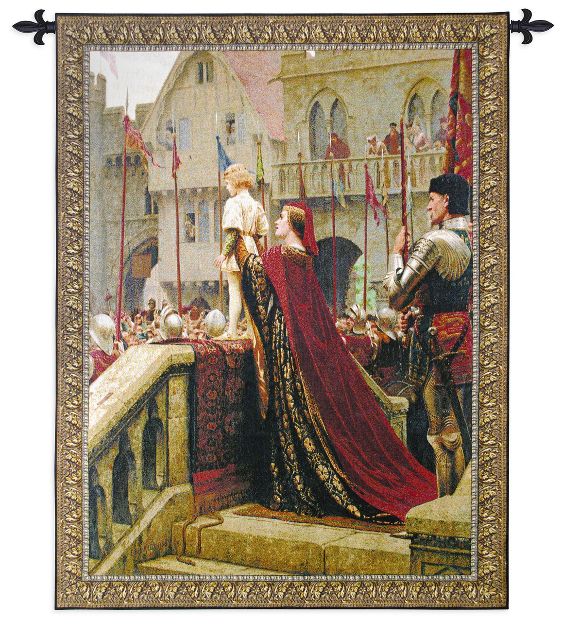 A Little Prince Likely in Time to Bless a Royal Throne by Edmund Blair  Leighton Woven Tapestry Wall Art Hanging Romantic Medieval Royal Theme  100% Cotton USA Size Size 65x52