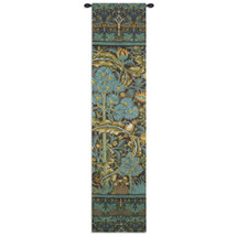 In the Blue Wood II by William Morris | Arts and Crafts Style Woven Tapestry Wall Art Hanging | Lush Blue and Gold Nature Pattern | 100% Cotton USA Size 70x16 Wall Tapestry