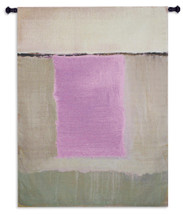 Twilight II by Caroline Gold | Woven Tapestry Wall Art Hanging | Abstract Pink Slab atop Creamy Beige Background | 100% Cotton USA Size 51x39 Wall Tapestry