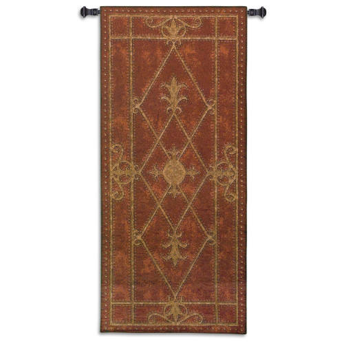 Edinburgh Scroll | Woven Tapestry Wall Art Hanging | Castle Door Scrollwork | 100% Cotton USA Size 57x26 Wall Tapestry