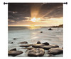 Nordic Sunset | Woven Tapestry Wall Art Hanging | Nordic North Ocean Photography Coastal Sunset Artwork | 100% Cotton USA Size 53x53 Wall Tapestry