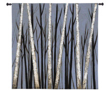 Birch Shadows by Eve | Woven Tapestry Wall Art Hanging | Birch Trees Casting Intricate Shadows | 100% Cotton USA Size 49x39 Wall Tapestry
