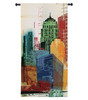 Urban Style II by Noah Li-Leger | Woven Tapestry Wall Art Hanging | Vibrant Abstract Towering Industrial Landscape | 100% Cotton USA Size 34x17 Wall Tapestry