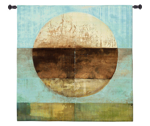 The Gathering Shore by Heather Ross | Woven Tapestry Wall Art Hanging | Rustic Abstract Landscape Artwork | 100% Cotton USA Size 53x53 Wall Tapestry