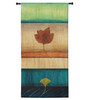 Springing Leaves II by Laurie Fields | Woven Tapestry Wall Art Hanging | Contemporary Vertical Leaf Collage | 100% Cotton USA Size 60x31 Wall Tapestry