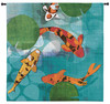 Lucky Koi by Tandi Venter | Woven Tapestry Wall Art Hanging | Colorful Vibrant Koi Pond with Water Lilies | 100% Cotton USA Size 60x60 Wall Tapestry