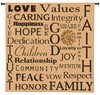 Family Values | Woven Tapestry Wall Art Hanging | Homely Inspirational Principles Wold Collage | 100% Cotton USA Size 53x52 Wall Tapestry