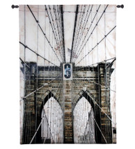 Washington Bridge by Nathan Bailey | Woven Tapestry Wall Art Hanging | Industrial New York City Architecture | 100% Cotton USA Size 64x41 Wall Tapestry