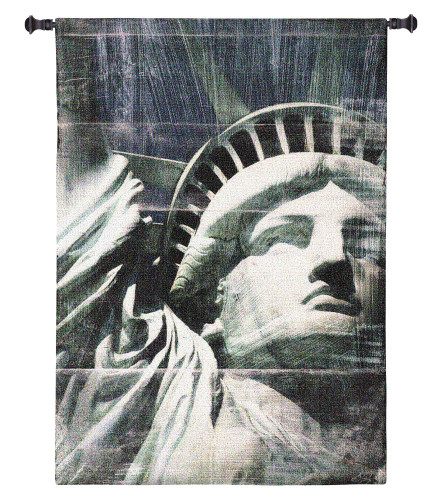 Miss Liberty by Nathan Bailey | Woven Tapestry Wall Art Hanging | Patriotic American Statue of Liberty Portrait | 100% Cotton USA Size 47x31 Wall Tapestry