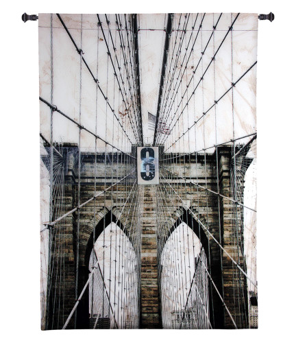 Washington Bridge by Nathan Bailey | Woven Tapestry Wall Art Hanging | Industrial New York City Architecture | 100% Cotton USA Size 41x25 Wall Tapestry