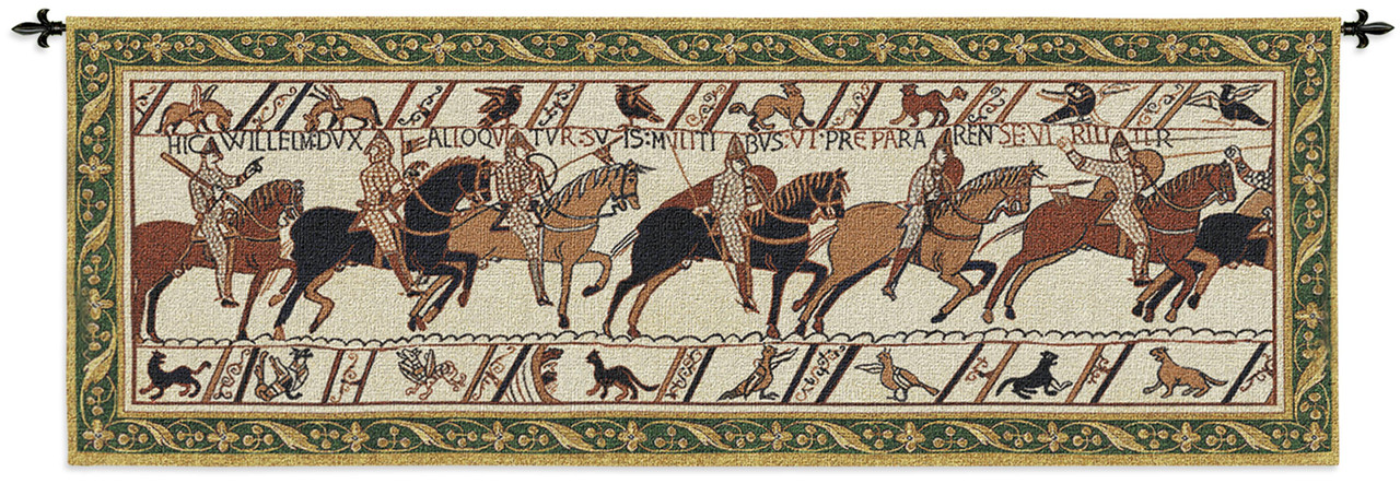 Bayeux Tapestry Historic Masterwork of Norman Conquest of England Woven  Tapestry Wall Art Hanging Historic Artwork with Border 100% Cotton USA  Size 76x27