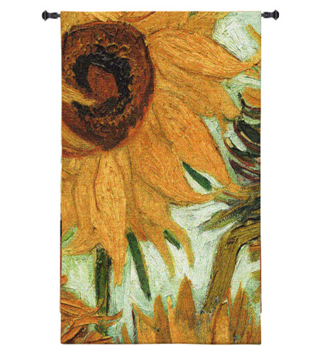 Flowers of the Sun | Woven Tapestry Wall Art Hanging | Close Up of 'Vase with Twelve Flowers' by Vincent van Gogh | 100% Cotton USA Size 63x44 Wall Tapestry