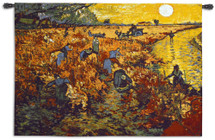 The Red Vineyard by Vincent van Gogh | Woven Tapestry Wall Art Hanging | Impressionist Fiery Floral Landscape Masterpiece | 100% Cotton USA Size 53x37 Wall Tapestry