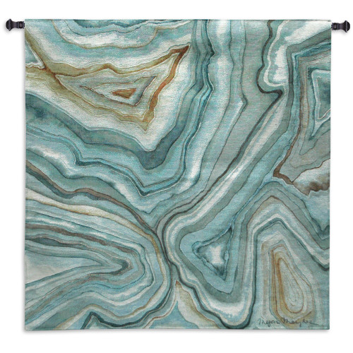 Agate Abstract II by Megan Meagher | Woven Tapestry Wall Art Hanging | Polished Stone Marble Contemporary Pattern Artwork | 100% Cotton USA Size 45x45 Wall Tapestry
