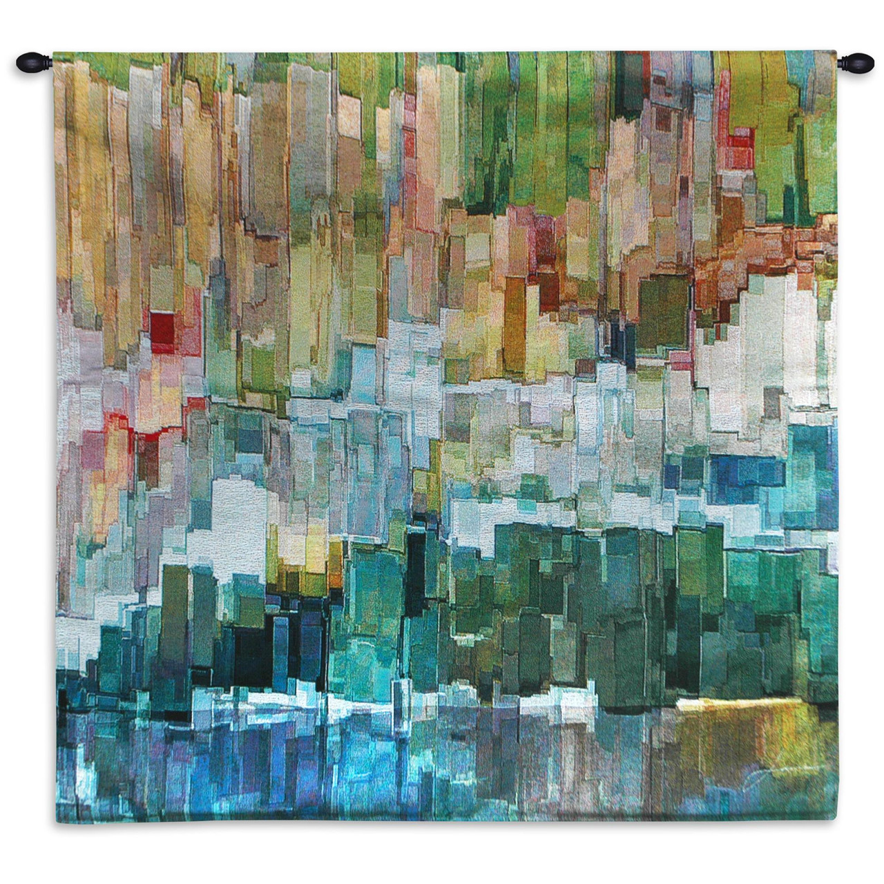 Glacier Bay III by James Burghardt Woven Tapestry Wall Art Hanging Mixed  Color Composition Abstract 100% Cotton USA Size 53x53