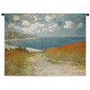 Path Through the Corn at Pourville by Claude Monet | Woven Tapestry Wall Art Hanging | Impressionist Seascape Masterpiece | 100% Cotton USA Size 40x30 Wall Tapestry