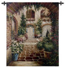 Courtyard Vista | Woven Tapestry Wall Art Hanging | Comforting Lush Greenery in Villa | 100% Cotton USA Size 53x42 Wall Tapestry