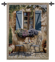 Ambiance by Bob Pejman | Woven Tapestry Wall Art Hanging | Colorful Tuscan Villa Decorative Floral Patio Artwork | 100% Cotton USA Size 53x38 Wall Tapestry