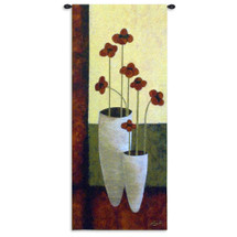 Bouquet de Sept by Jocelyne Anderson-Tapp | Woven Tapestry Wall Art Hanging | Contemporary Floral Still Life | 100% Cotton USA Size 62x27 Wall Tapestry