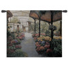 Paris Flower Market I by Ann Barnes | Woven Tapestry Wall Art Hanging | Parisian Lush Floral Greenhouse | 100% Cotton USA Size 53x46 Wall Tapestry
