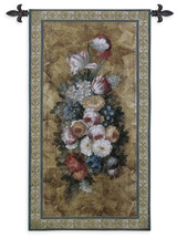 Floral Reflections I by Barbara Mock | Woven Tapestry Wall Art Hanging | Diverse Floral Centerpiece Still Life | 100% Cotton USA Size 49x26 Wall Tapestry