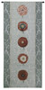 Floating Botanicals Rain | Woven Tapestry Wall Art Hanging | Vertical Crimson Besler Floral Arrangement on Damask | 100% Cotton USA Size 57x26 Wall Tapestry