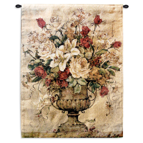 Reflections I by Barbara Mock | Woven Tapestry Wall Art Hanging | Floral Still Life Contemporary | 100% Cotton USA Size 34x26 Wall Tapestry
