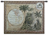 Global Safari II | Woven Tapestry Wall Art Hanging | Antique Tropical Western Hemisphere Globe Artwork | 100% Cotton USA Size 53x43 Wall Tapestry