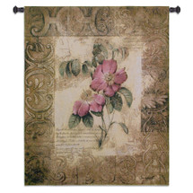 Blossoming Elegance III by Jae Dougall | Woven Tapestry Wall Art Hanging | Earthy Mixed Media Abstract Floral Artwork | 100% Cotton USA Size 53x41 Wall Tapestry