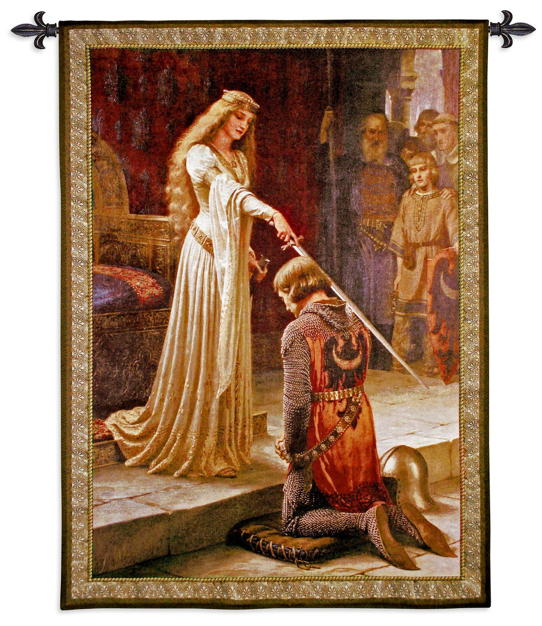 The Accolade by Edmund Blair Leighton Woven Tapestry Wall Art